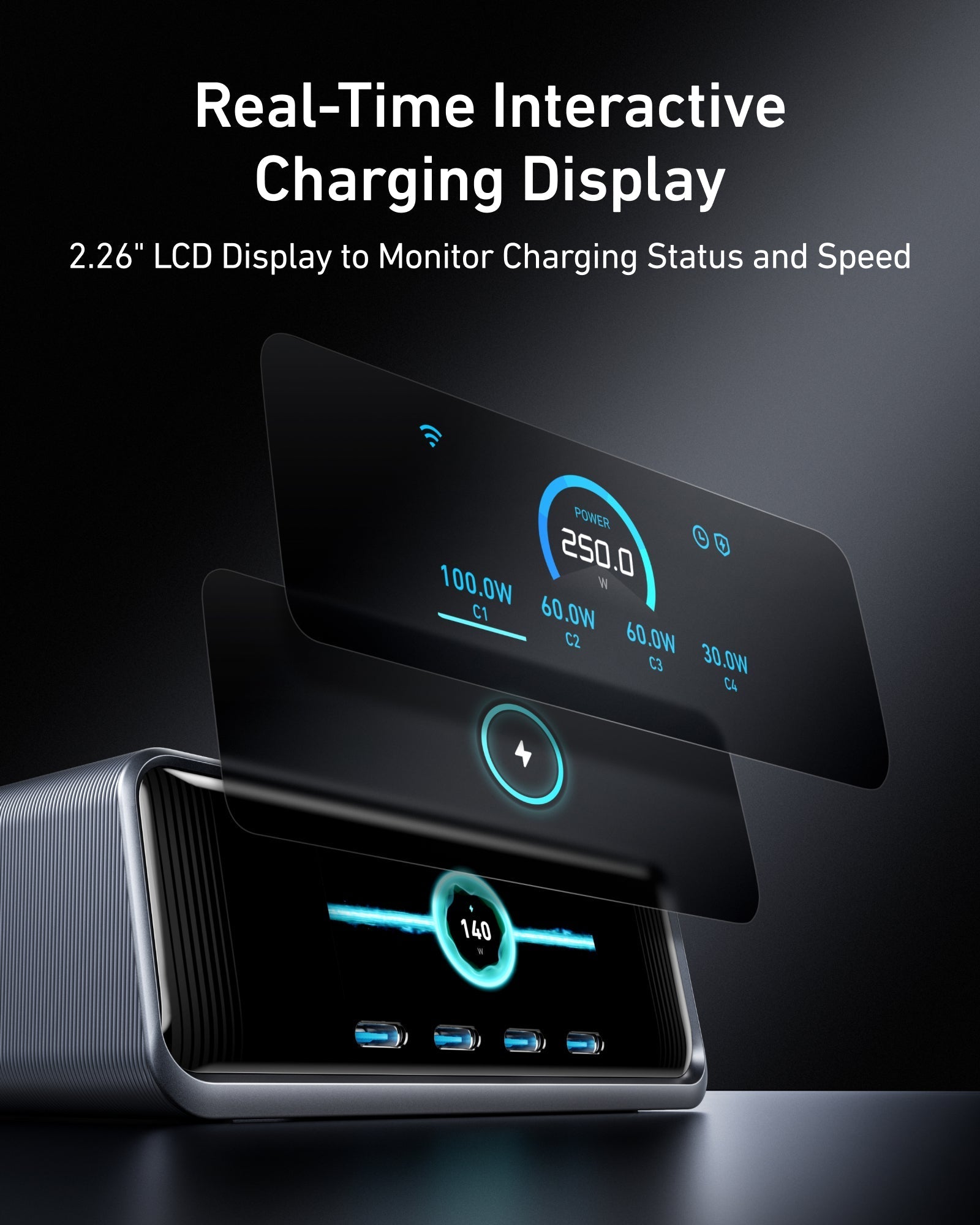 Anker Prime Charger (250W, 6 Ports, GaNPrime)