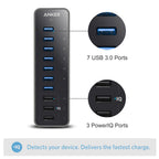 Anker 60W 10-Port USB 3.0 Data Hub