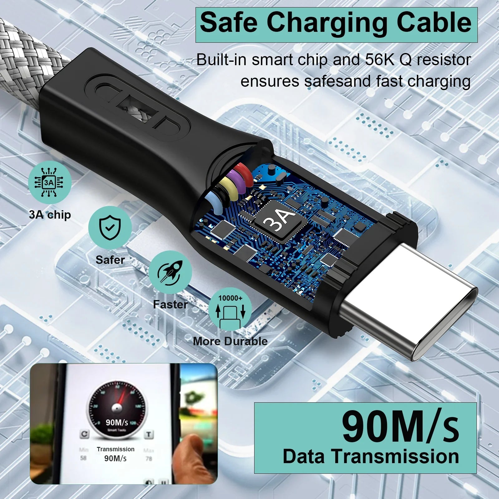 USB-A to USB-C Magnetic Cable