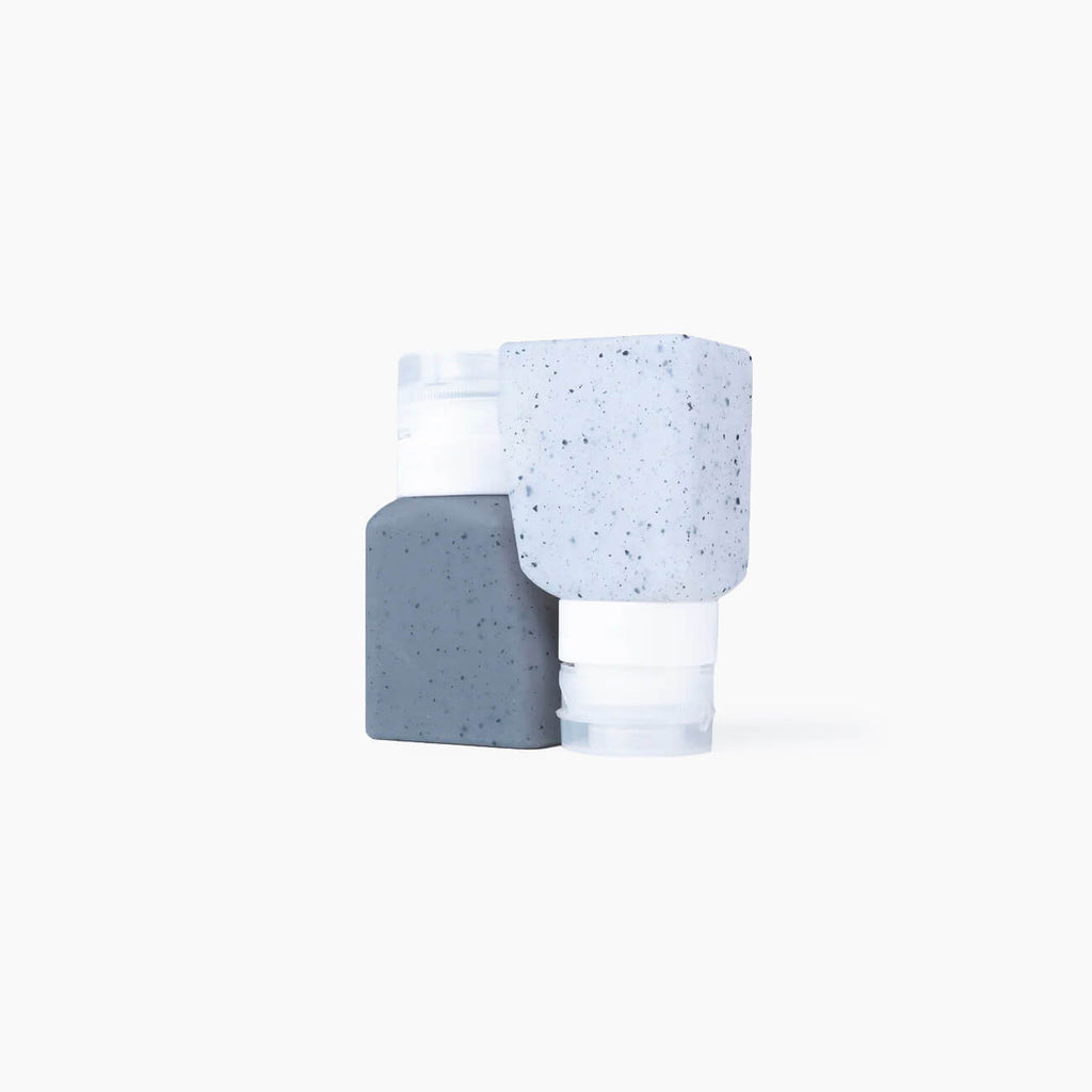 Travel Bottles For Liquids 3oz (89 ml) (Two Pack) | Clear & Gray